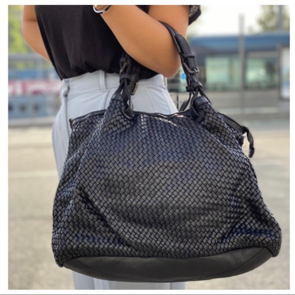 European Soft Braided Leather Most Fabulous Tote Bag Cross Body From Budapest - Picture 8 of 12